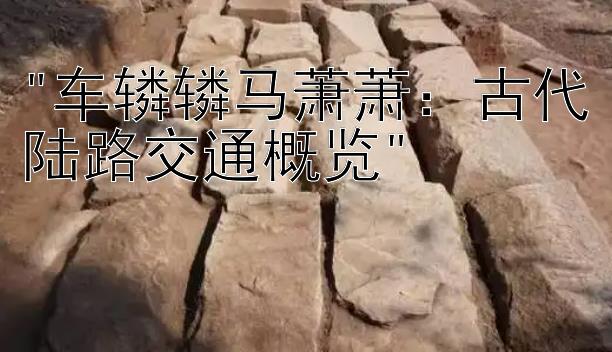 车辚辚马萧萧：古代陆路交通概览