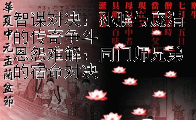 智谋对决：孙膑与庞涓的传奇争斗  
恩怨难解：同门师兄弟的宿命对决