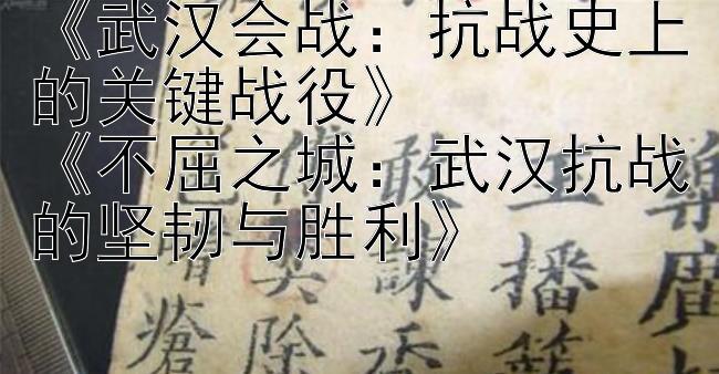 《武汉会战：抗战史上的关键战役》  
《不屈之城：武汉抗战的坚韧与胜利》